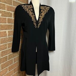 VTG Daymor Couture black Embellished Tunic - size 6